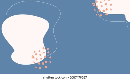 Modern minimal colorful vector hand drawn organic shapes and textures. Trendy contemporary design background with blob, liquid, floral, leave, and abstract shapes. Tan, nude, beige, pink, blue color.