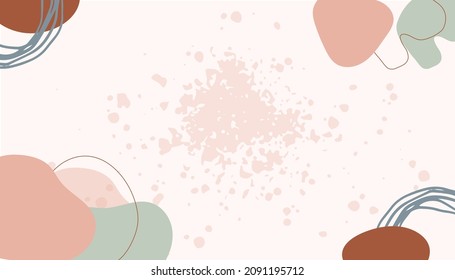 Formas y texturas orgánicas de tipo vectorial de color mínimo y moderno. Diseño contemporáneo de diseño moderno con formas blob, líquidas, florales, izquierdas y abstractas. Tan, desnudo, beige, rosa, azul.