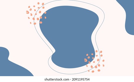 Modern minimal colorful vector hand drawn organic shapes and textures. Trendy contemporary design background with blob, liquid, floral, leave, and abstract shapes. Tan, nude, beige, pink, blue color.