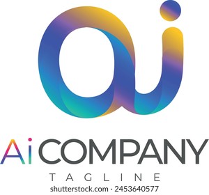 Modern Minimal Colourful  Technology AI Brand Logotype