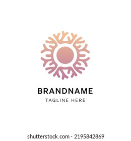 Modern Minimal Coral Logo Vector Template