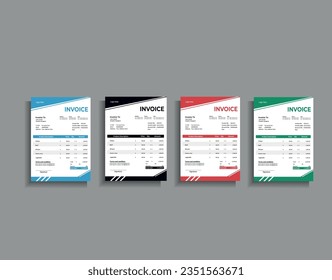 Modern Minimal Corporate Business Invoice design template vector illustration bill form price invoice for your business, print-ready invoice template.