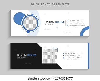 Modern and minimal corporate email signature or email footer design template. Professional business email signature design template. File with layered and eps 10