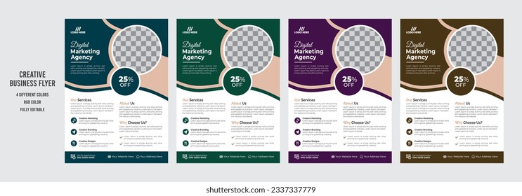 Modernes und minimales Corporate-Flyer-Design mit 4 Farben. Sehr eindrucksvolles Design für Flugzeuge. 