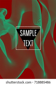 Modern minimal cover. Red green halftone geometrical bright trendy background. Business corporate identity cool linear pattern. Dynamic lines, stripes, waves, zigzag shape presentation minimal cover.