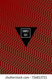 Modern minimal cover. Red green halftone geometrical bright trendy background. Business corporate identity cool linear pattern. Dynamic lines, stripes, waves, zigzag shape presentation minimal cover.