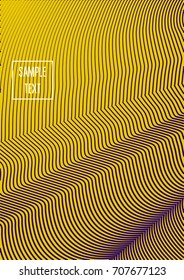Modern minimal cover template. Business corporate identity dynamic abstract brochure design. Minimalist flat simple vector banner folder. Geometric halftone lines, stripes, waves, zigzag minimal cover