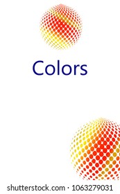 Modern minimal covers design. Red and orange halftone gradients. Future geometric patterns. Rainbow neon abstract 3d half tone. Eps10 vector.