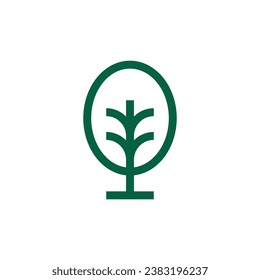 plantilla de diseño de logotipo de línea de árbol abstracta moderna y mínima