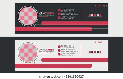 Modern Minimal creative professional corporate Email Signature Design Template in Rectangle size. 