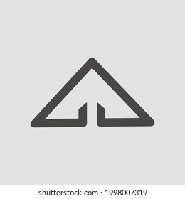 Modern Minimal Custom  logo. Design Element is simple triangle Geometric Shape