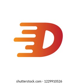 Modern Minimal D Letter Fire Logo