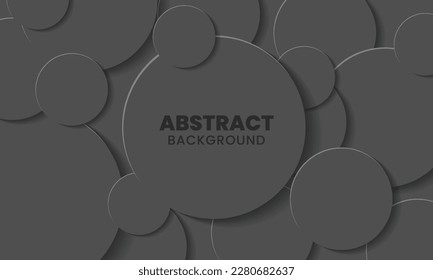 Modern minimal dark 3d circle background. Elegant black design for web, presentation, wallpaper