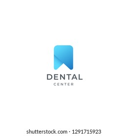 Modern minimal dentist logo design.
Abstract tooth icon logotype. Dental clinic vector sign mark icon.