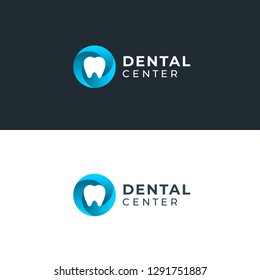 Modern minimal dentist logo design.
Abstract circle swirl tooth icon logotype. Dental clinic vector sign mark icon.