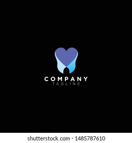 Modern minimal dentist logo design. geometric tooth icon logotype. Dental clinic vector sign mark icon.