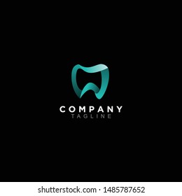 Modern minimal dentist logo design. geometric tooth icon logotype. Dental clinic vector sign mark icon.