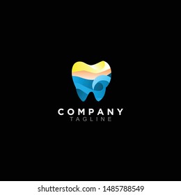 Modern minimal dentist logo design. geometric tooth icon logotype. Dental clinic vector sign mark icon.