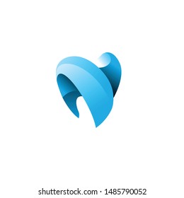 Modern minimal dentist logo design. geometric tooth icon logotype. Dental clinic vector sign mark icon.