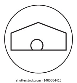 Modern and minimal design of a house. Flat monochrome isolated vector logo representing real estate or the main interface of an app.