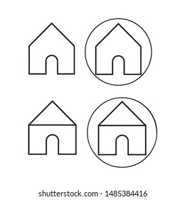 Modern and minimal design of a house. Flat monochrome isolated vector logo representing real estate or the main interface of an app.