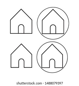 Modern and minimal design of a house. Flat monochrome isolated vector logo representing real estate or the main interface of an app.