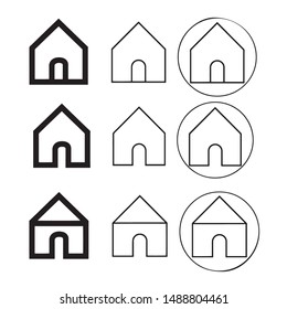 Modern and minimal design of a house. Flat monochrome isolated vector logo representing real estate or the main interface of an app.