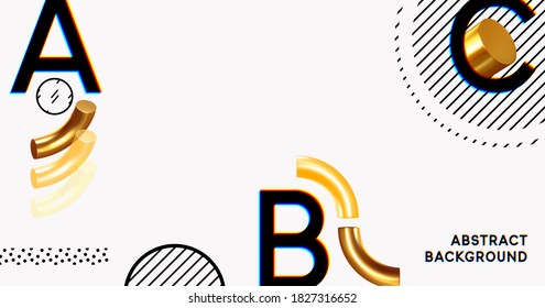 Modern minimal design with realistic 3d render objects. Abstract background. Art trend poster. Vector illustration