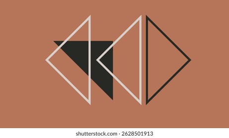  Modern minimal design with rounded square lines and abstract pie chart form on earthy background, perfect for digital art, branding, and creative projects.