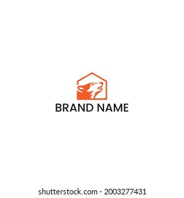 modern minimal dog fox logo design