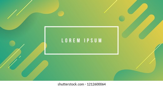 modern minimal dynamic liquid fluid shapes composition geometric background. vector Eps10 yellow green