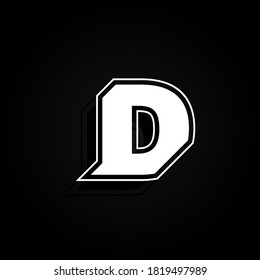 Modern, minimal and dynamic 'Rapper' font character with 45 degree angles, vector illustration