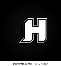 Modern, minimal and dynamic 'Rapper' font character with 45 degree angles, vector illustration