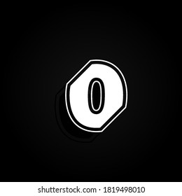 Modern, minimal and dynamic 'Rapper' font character with 45 degree angles, vector illustration