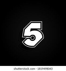 Modern, minimal and dynamic 'Rapper' font character with 45 degree angles, vector illustration