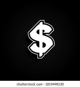 Modern, minimal and dynamic 'Rapper' font character with 45 degree angles, vector illustration