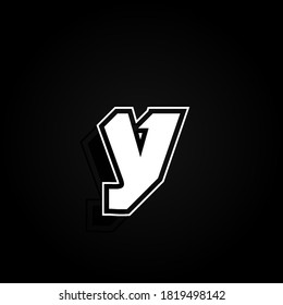 Modern, minimal and dynamic 'Rapper' font character with 45 degree angles, vector illustration