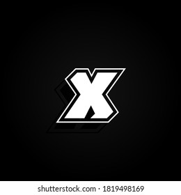 Modern, minimal and dynamic 'Rapper' font character with 45 degree angles, vector illustration