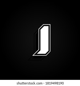 Modern, minimal and dynamic 'Rapper' font character with 45 degree angles, vector illustration
