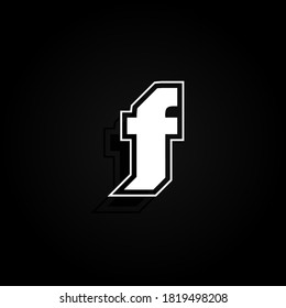 Modern, minimal and dynamic 'Rapper' font character with 45 degree angles, vector illustration