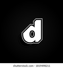 Modern, minimal and dynamic 'Rapper' font character with 45 degree angles, vector illustration