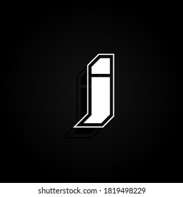 Modern, minimal and dynamic 'Rapper' font character with 45 degree angles, vector illustration