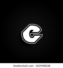 Modern, minimal and dynamic 'Rapper' font character with 45 degree angles, vector illustration