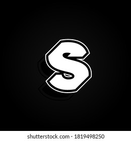 Modern, minimal and dynamic 'Rapper' font character with 45 degree angles, vector illustration