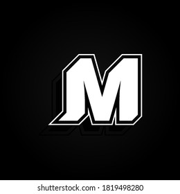 Modern, minimal and dynamic 'Rapper' font character with 45 degree angles, vector illustration