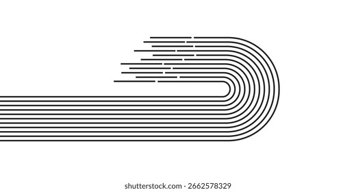 Forma moderna, mínima y dinámica ideal para fondos tecnológicos, marcas o diseños digitales. Vector