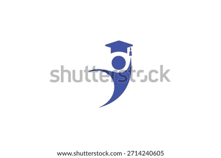 Modern Minimal Education Logo Template on White Background