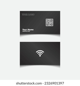 Modern Minimal Electronic "NFC" Business Card Design Vactor Template