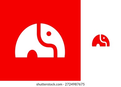 Diseño minimalista moderno del logotipo del elefante con estilo creativo colorido para la marca, la identidad de la empresa y el logotipo del negocio