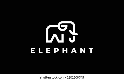 Modern And Minimal Elephant Vector Logo Design